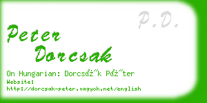 peter dorcsak business card